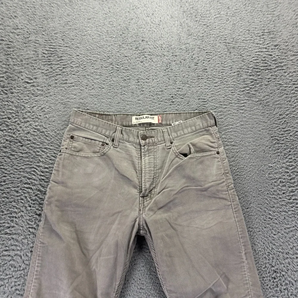 Vintage Levi's 505 Pant Mens 32x30 Gray Cotton Corduroy Chino Straight Business